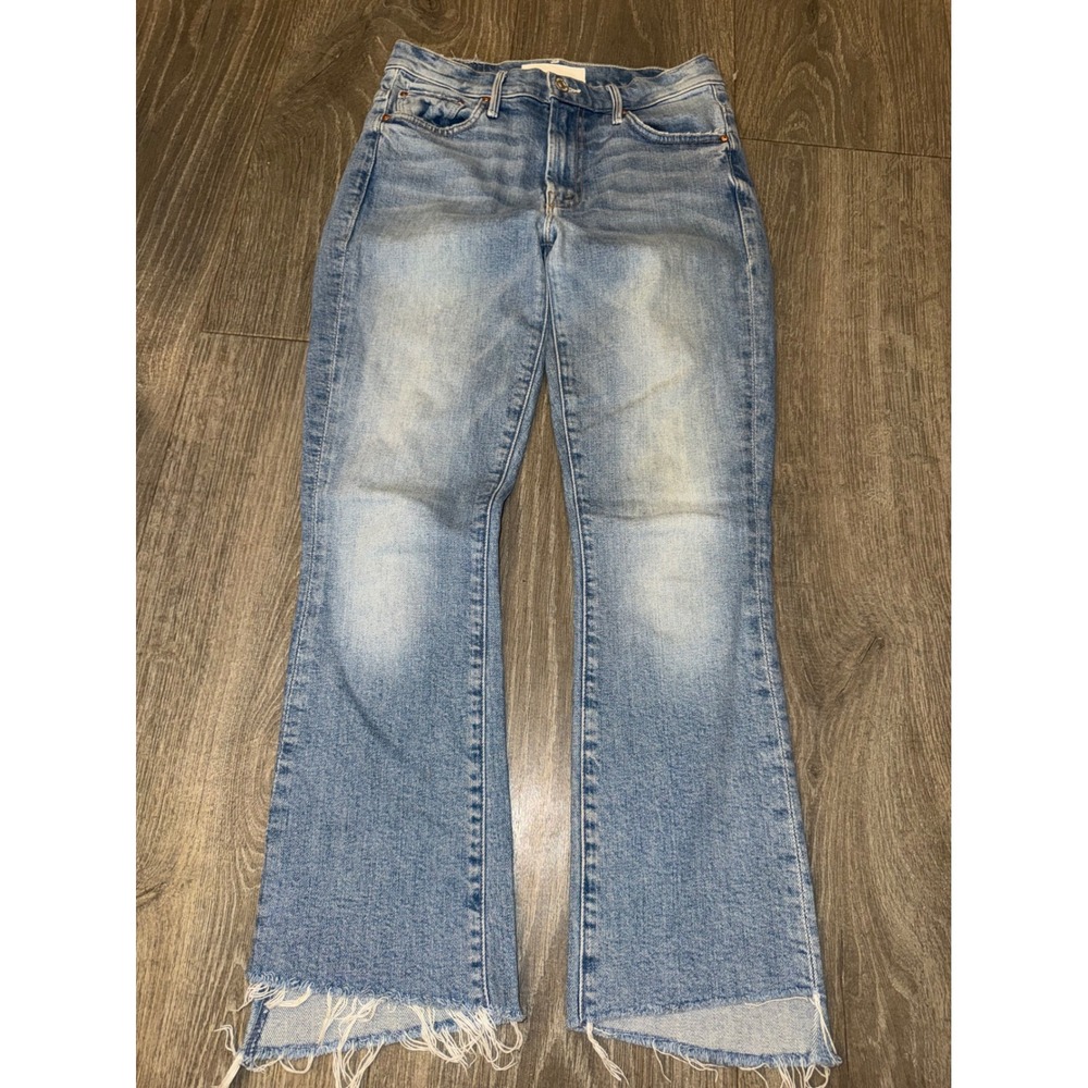 Mother Superior The Insider Crop Step Fray Jeans I Confess Blue Sz 25 High rise